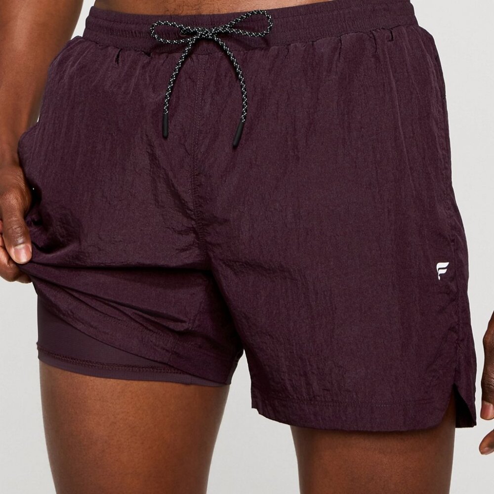 Fabletics Men’s The Swim Trunk 5" Oxblood Crinkle / Medium